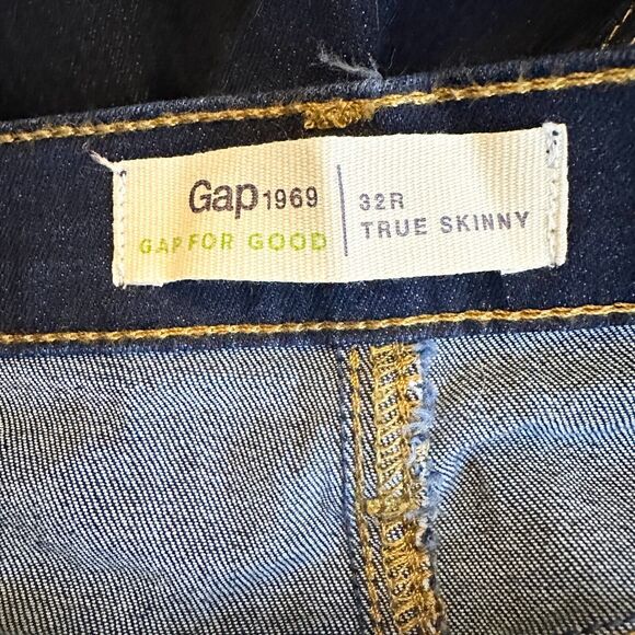 GAP 1969 Jean Women 32 R Dark Wash Stretch Mid Rise Gap For Good True Skinny NWT - Picture 4 of 11